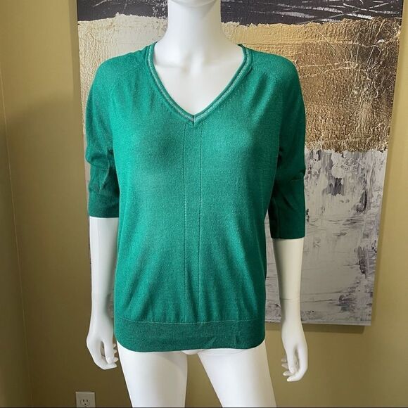 Mexx Green 1/2 Sleeve V-Neck Sweater - Picture 2 of 4